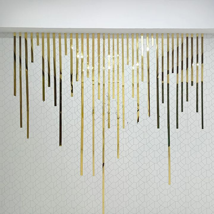 Acrylic Strips Mirror Home Wall Décor / Golden Color