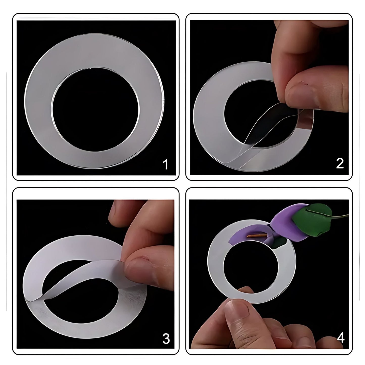 Acrylic Circle Ring Mirror Home & Office Walls Decor / Silver Color