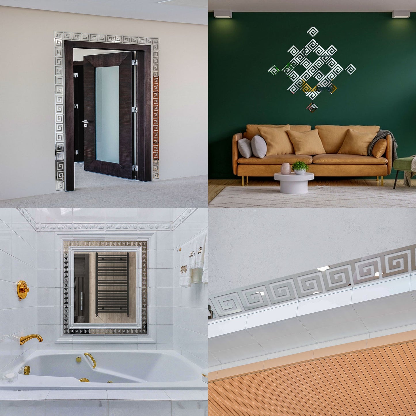 Versace Border Greek Mirror / Silver Color