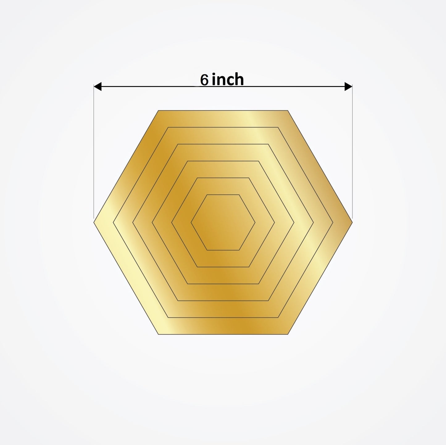 Acrylic Hexagon Ring Mirror Home & Office Walls Decor / Golden Color