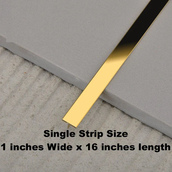 Acrylic Strips Mirror Home Wall Décor / Golden Color