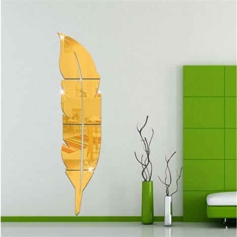 ✨ Acrylic 3D Leaf Mirror Wall Decor / Golden Color ✨