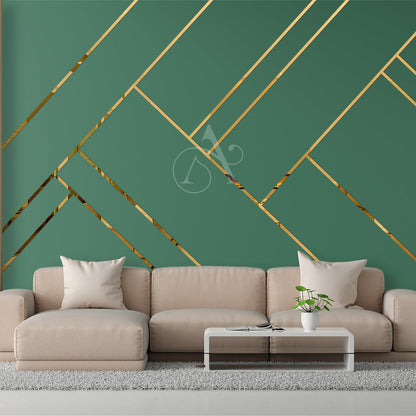 Acrylic Strips Mirror Home Wall Décor / Golden Color