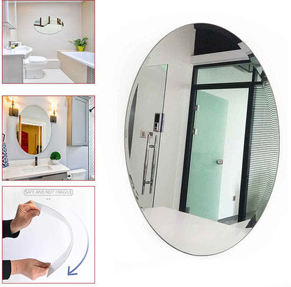 Modern Oval Shape Self-Adhesive Mirror Sticker