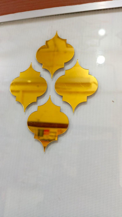Golden Diamond  Acrylic Wall Adhesive Mirror