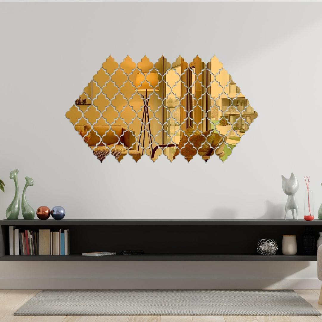 Golden Diamond  Acrylic Wall Adhesive Mirror