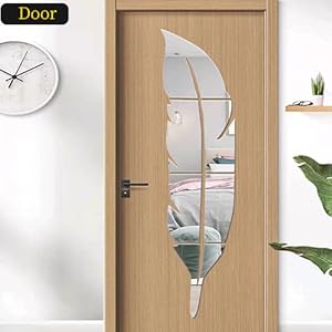 ✨ Acrylic 3D Leaf Mirror Wall Decor / Silver Color ✨