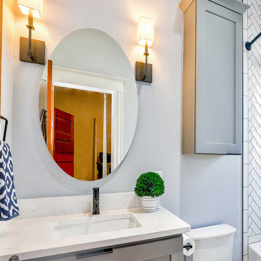 Modern Oval Shape Self-Adhesive Mirror Sticker
